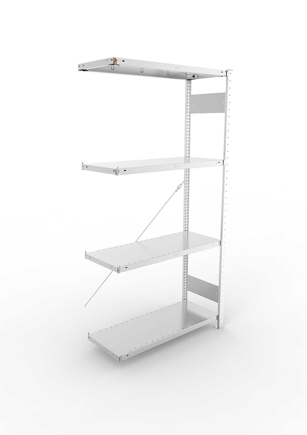 Metallregal SET Anbauregal – 200×100×40 cm, 150 kg, verzinkt