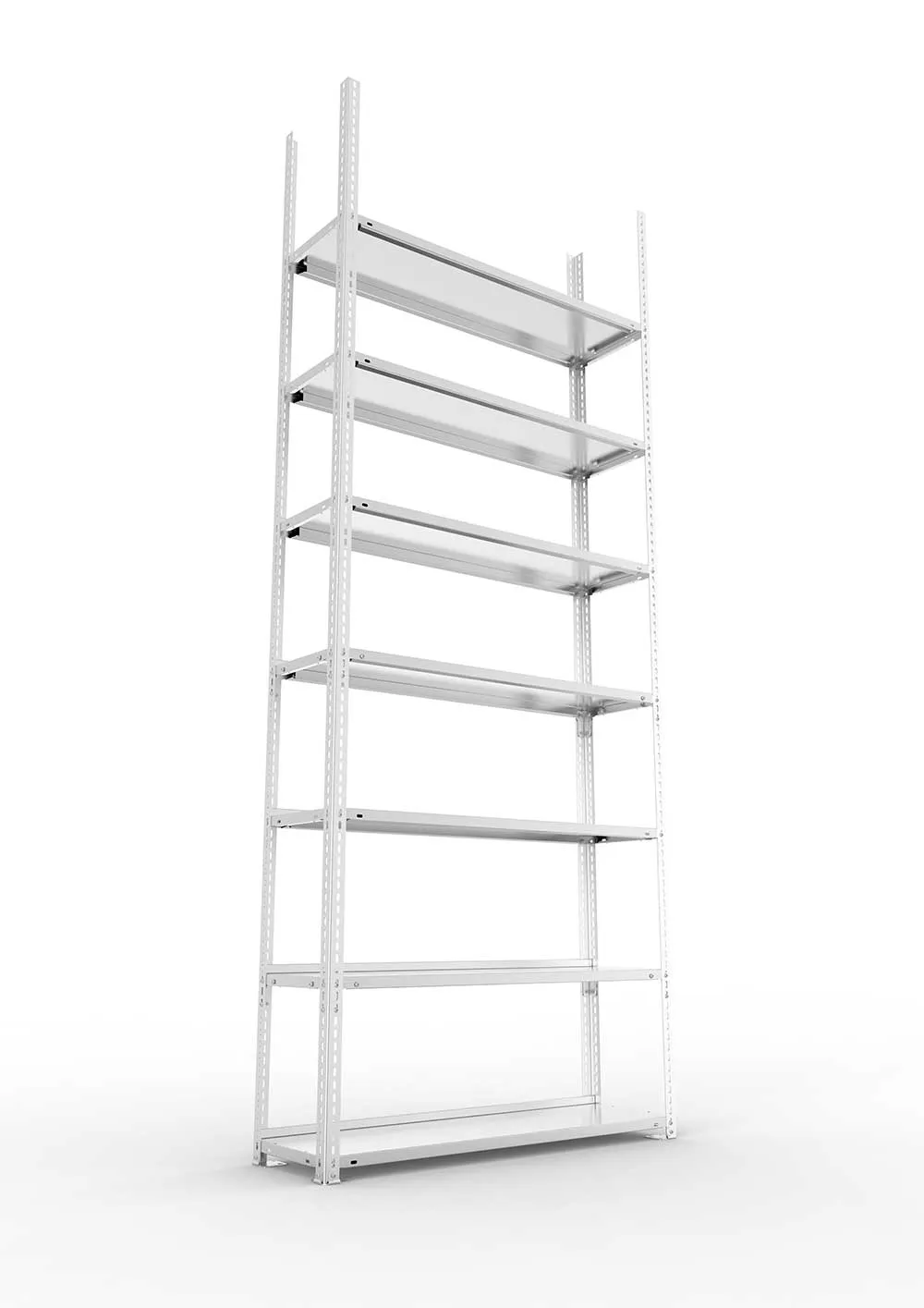 Büroregal Pro Schraubsystem Grundregal – 250×100×30 cm, verzinkt, einseitig