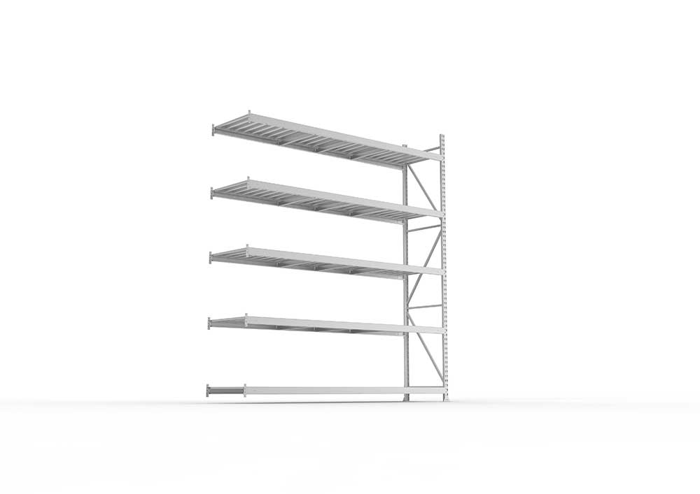Weitspannregal Anbauregal 300×260×65 cm – Stahlpaneele, verzinkt