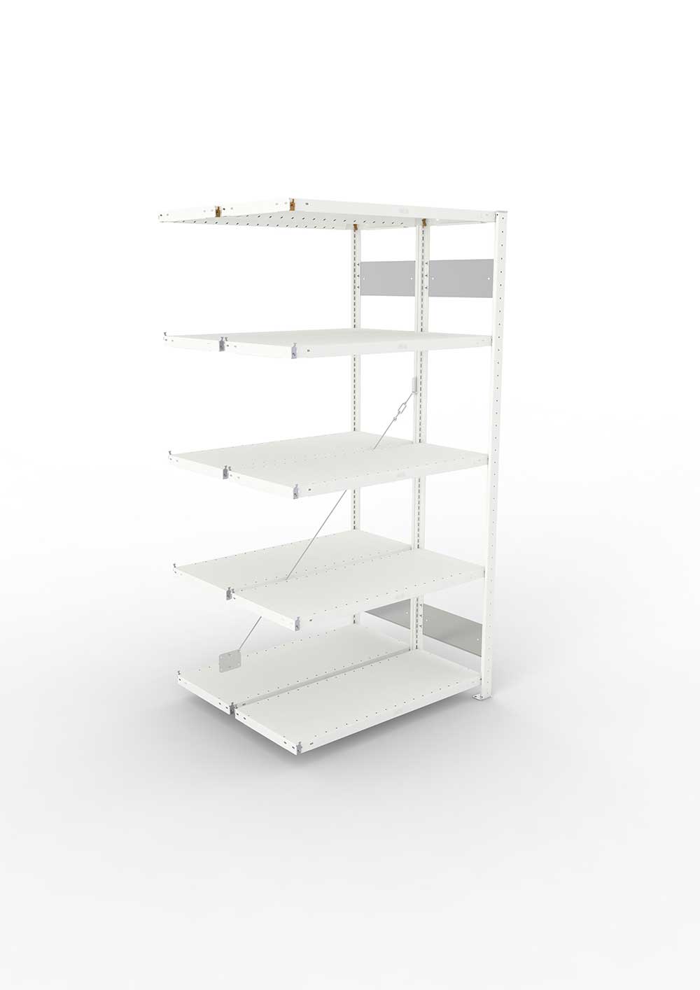 Metallregal Pro-Flex Stecksystem Doppelanbauregal – 200×100×40 cm, 230 kg, RAL 7035