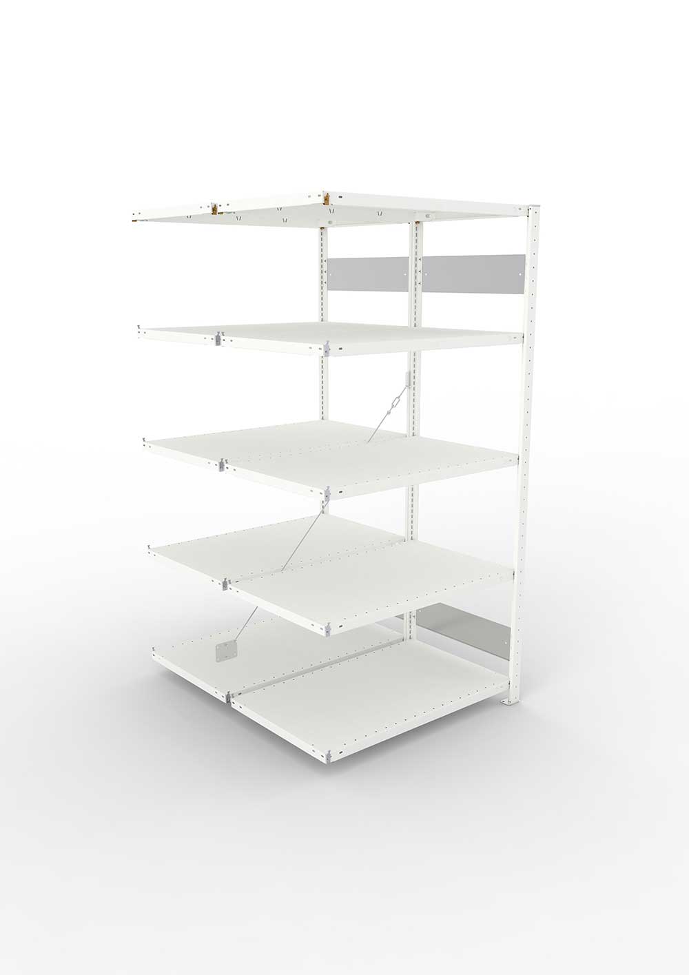 Metallregal Pro-Flex Stecksystem Doppelanbauregal – 200×100×60 cm, 150 kg, RAL 7035