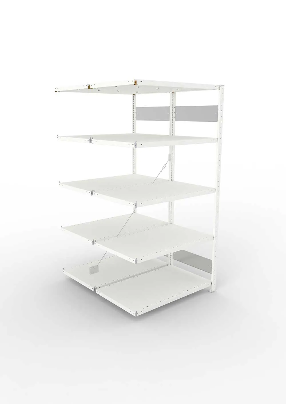 Metallregal Pro-Flex Stecksystem Doppelanbauregal – 200×100×60 cm, 150 kg, RAL 7035