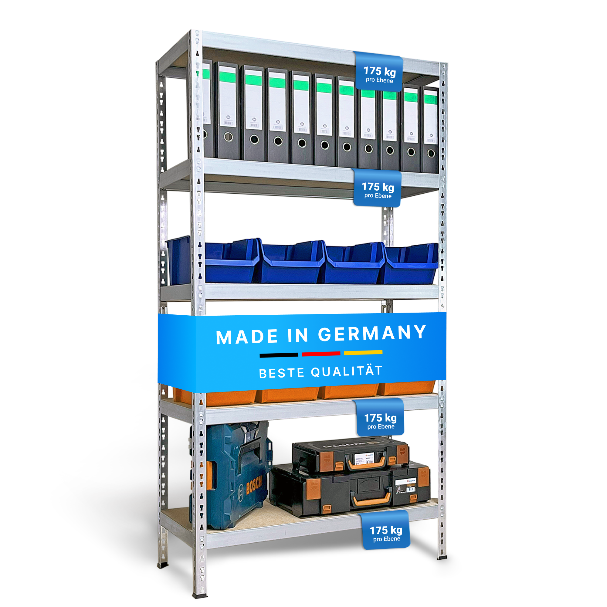 Kellerregal 180×92×46 cm, verzinkt