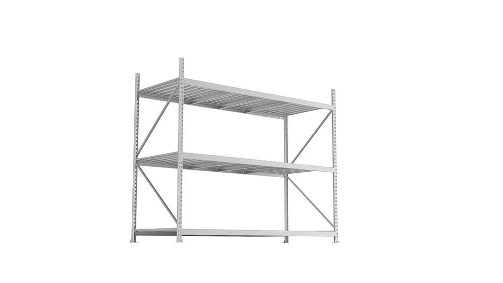 Weitspannregal Grundregal 220×260×105 cm – Stahlpaneele, verzinkt