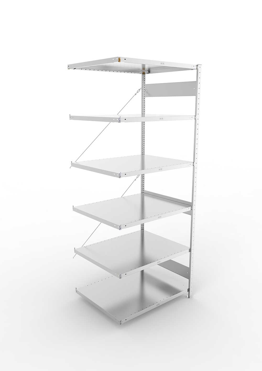 Steckregal Pro-Max Stecksystem Anbauregal – 250×100×80 cm, 230 kg, verzinkt