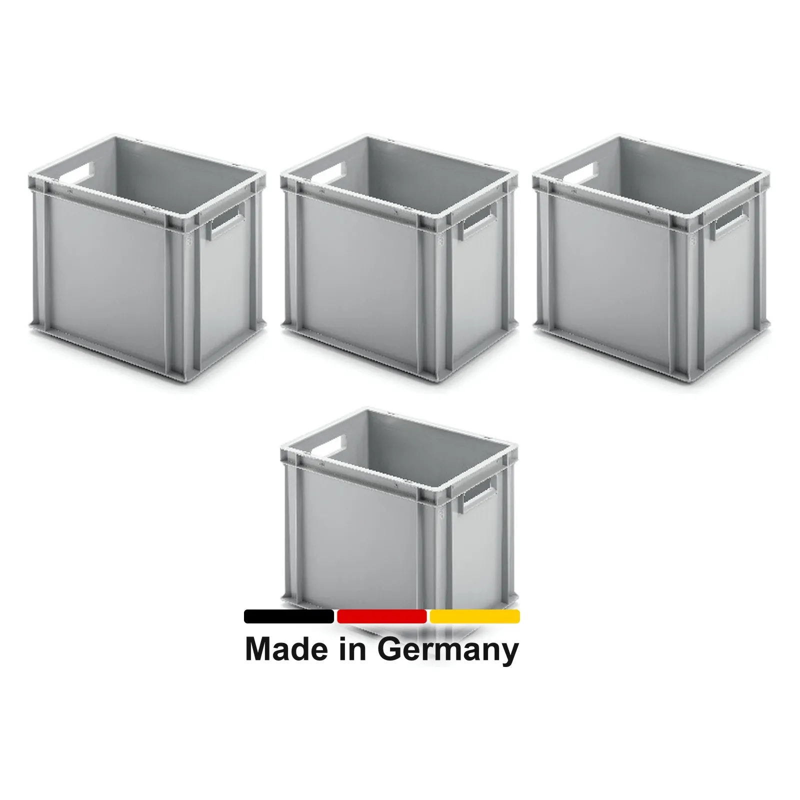 4x Eurobox 40x30x32 cm - UNISTA, Griffe offen