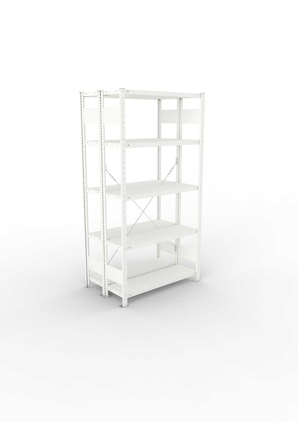 Metallregal Pro-Max Stecksystem Doppelgrundregal – 200×100×30 cm, 150 kg, RAL 7035