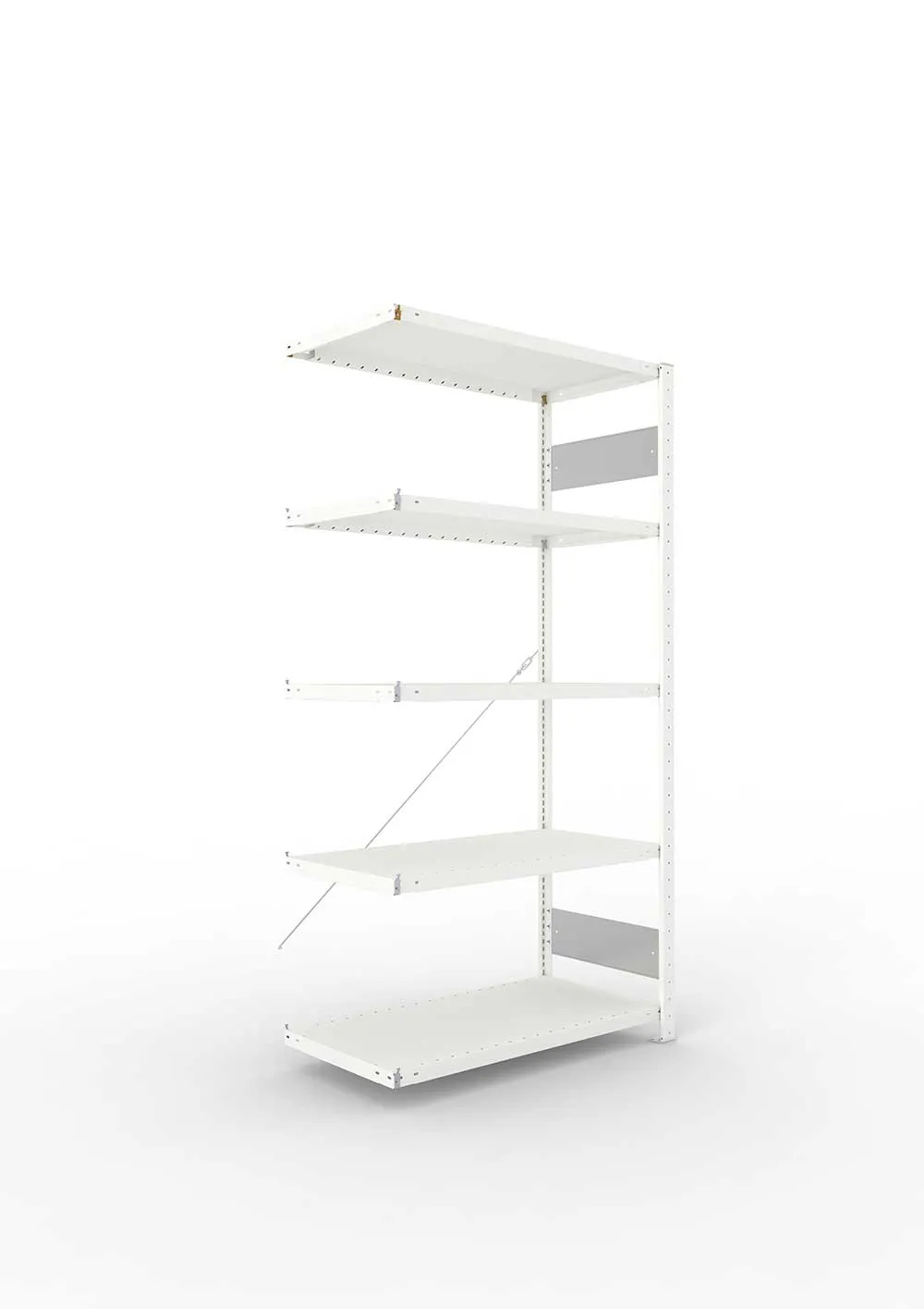 Metallregal Pro-Flex Stecksystem Anbauregal – 200×100×50 cm, 230 kg, RAL 7035, 5 Böden
