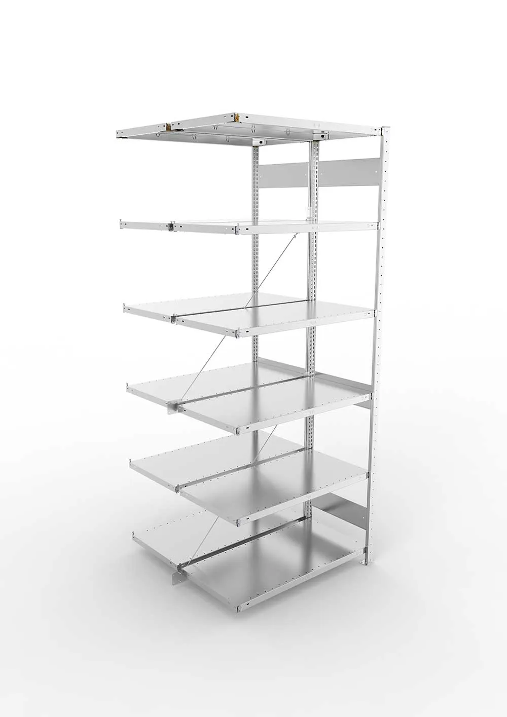 Metallregal Pro-Max Stecksystem Doppelanbauregal – 250×100×50 cm, 150 kg, verzinkt