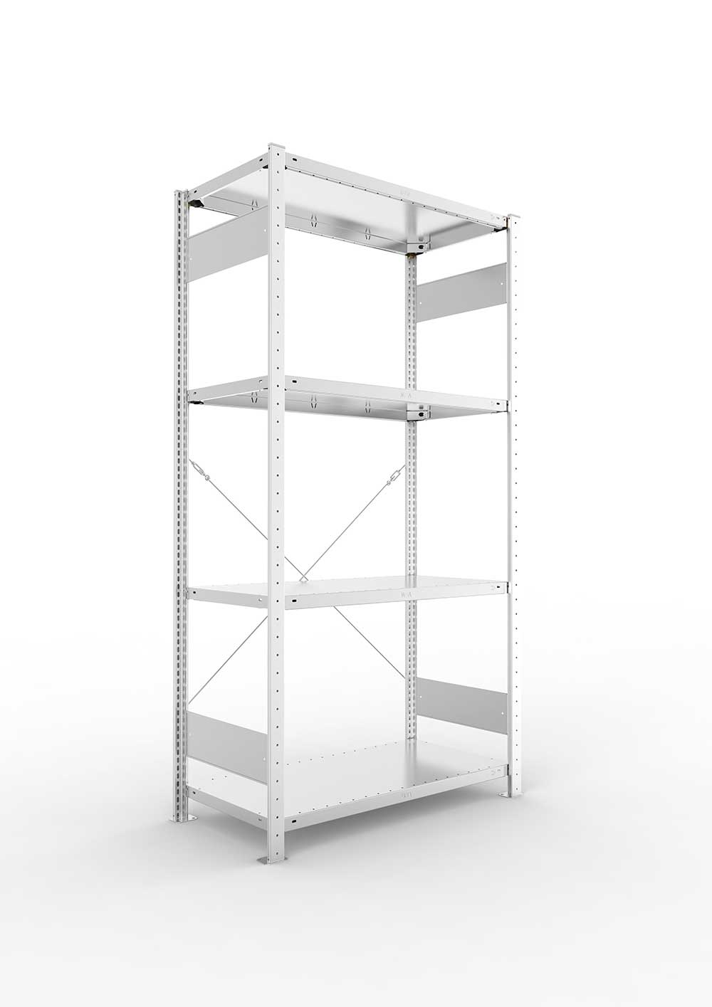 Metallregal SET Grundregal – 200×100×50 cm, 150 kg, verzinkt