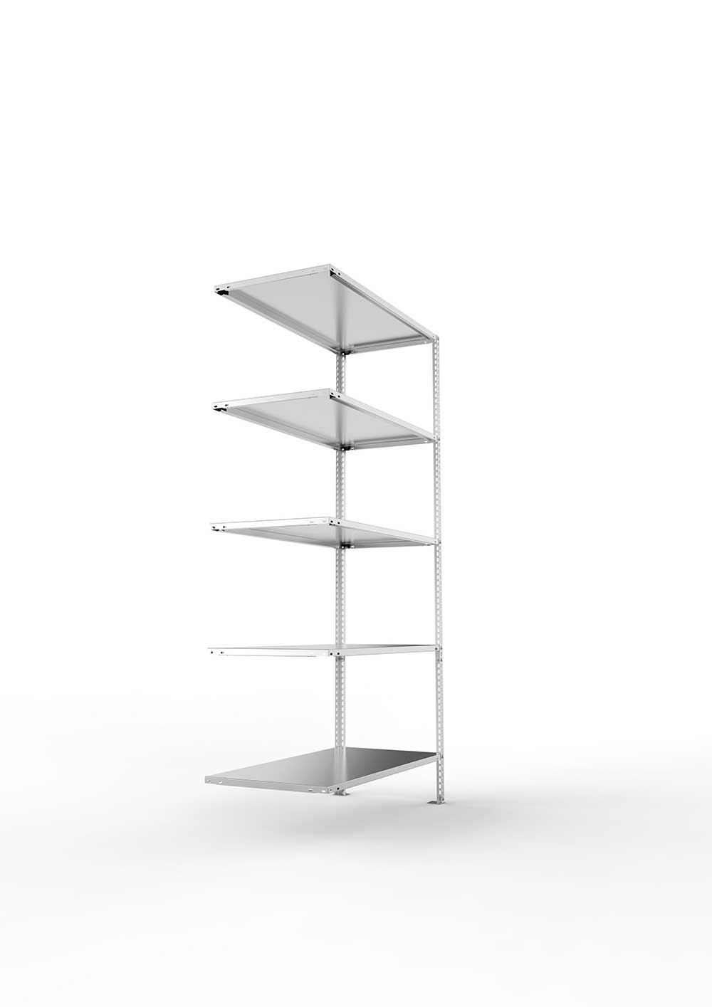 Kellerregal Pro Schraubsystem Anbauregal 200×100×50 cm, 80 kg, 5 Böden, verzinkt