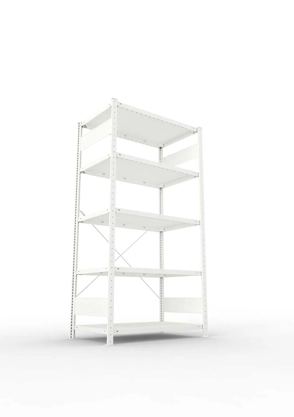 Metallregal Pro-Max Stecksystem Grundregal – 200×100×60 cm, 150 kg, RAL 7035, 5 Böden