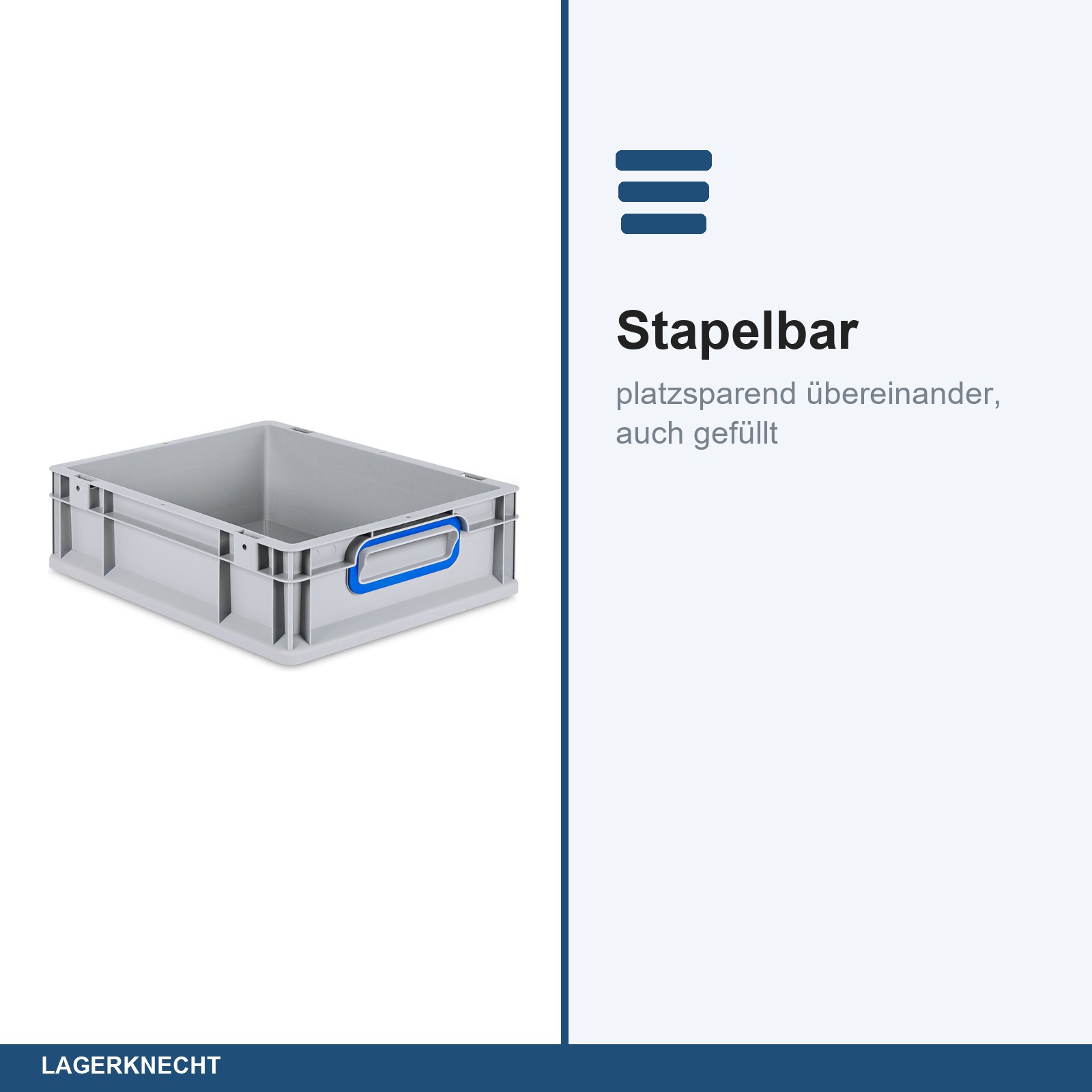 Eurobox 40x30x12 cm, NextGen, Griffe geschl., blau