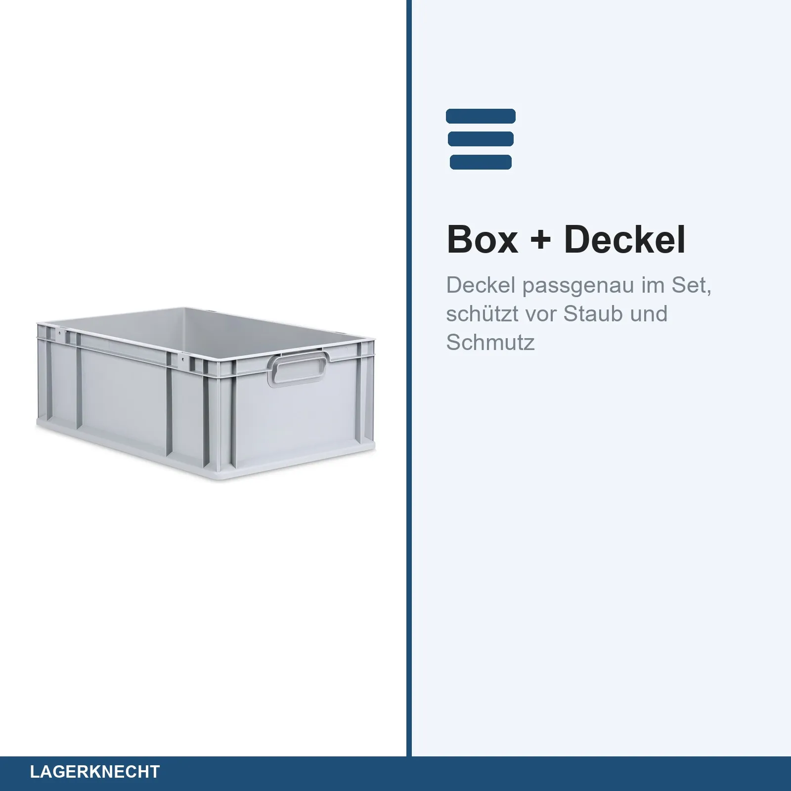 Eurobox 60x40x22 cm mit Scharnierdeckel, NextGen