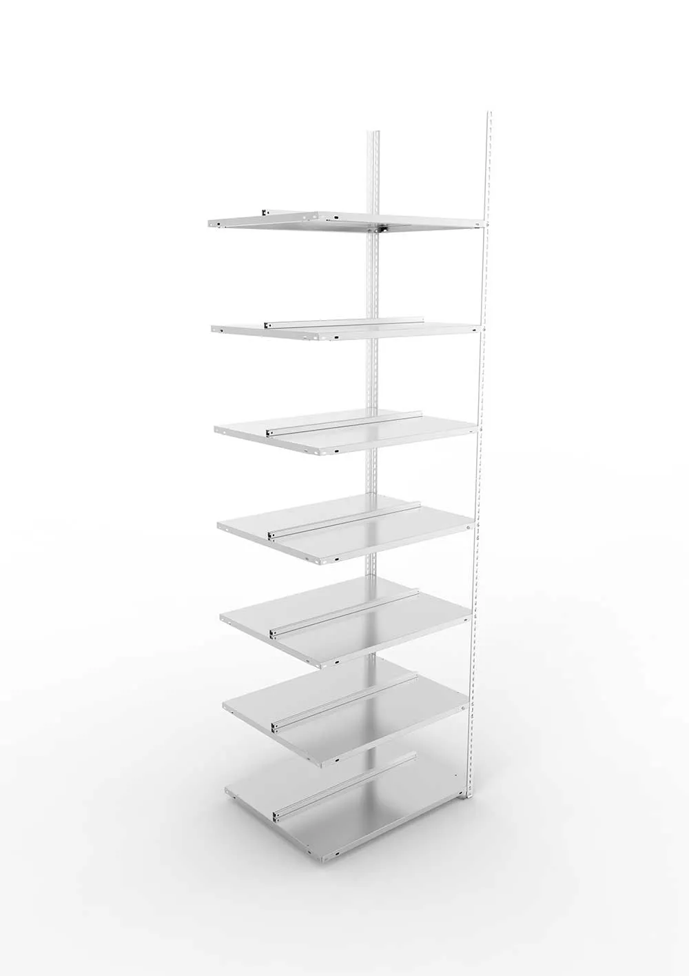 Büroregal Pro Schraubsystem Anbauregal – 250×75×60 cm, verzinkt, doppelseitig