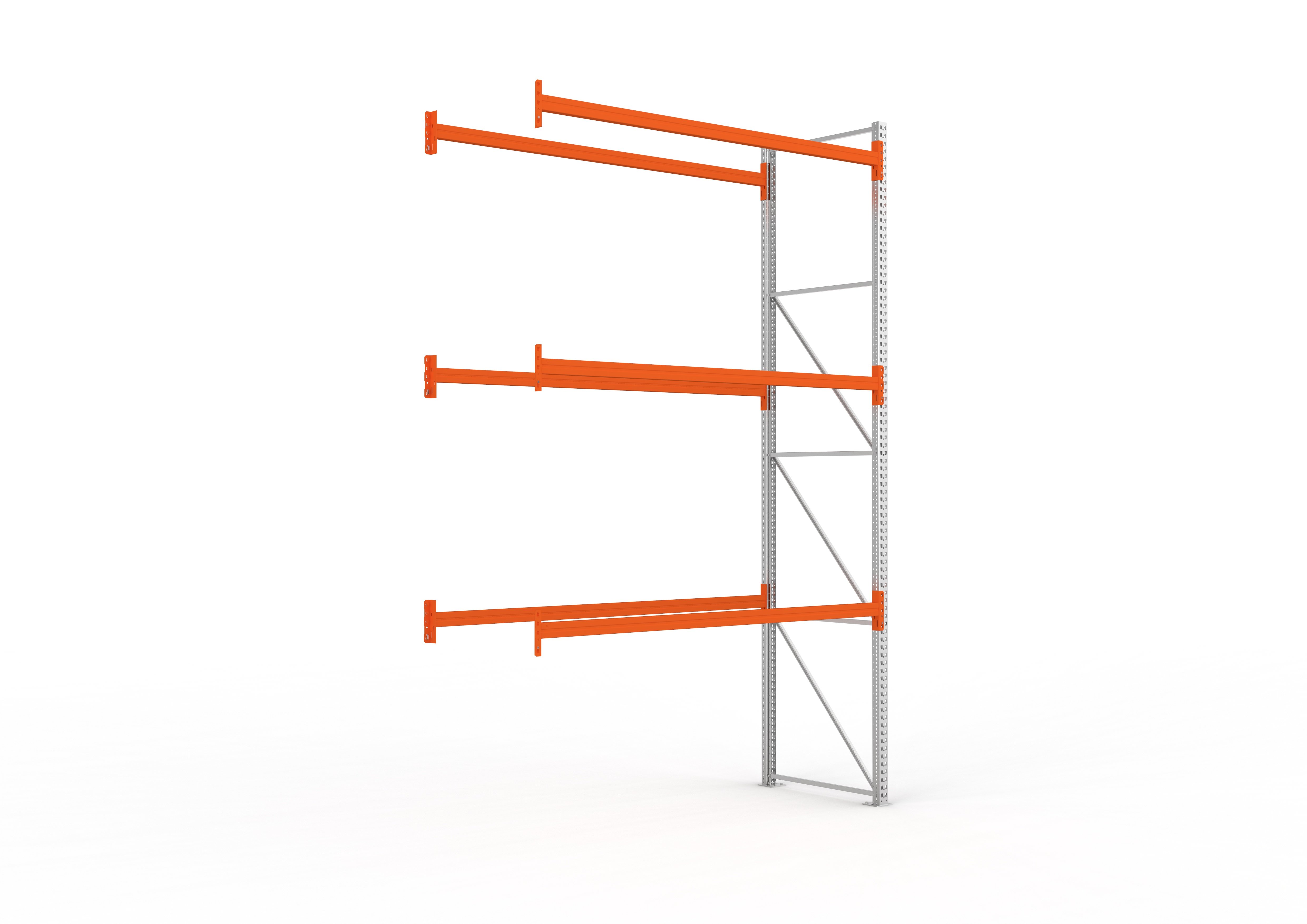 Palettenregal Anbaumodul – 440×278×110 cm, bis 500 kg, 4 Ebenen