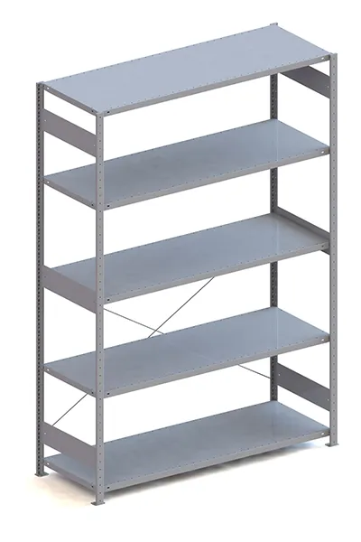 Metallregal Pro-Max Stecksystem Grundregal – 250×170×60 cm, 200 kg, RAL 7035, 5 Böden