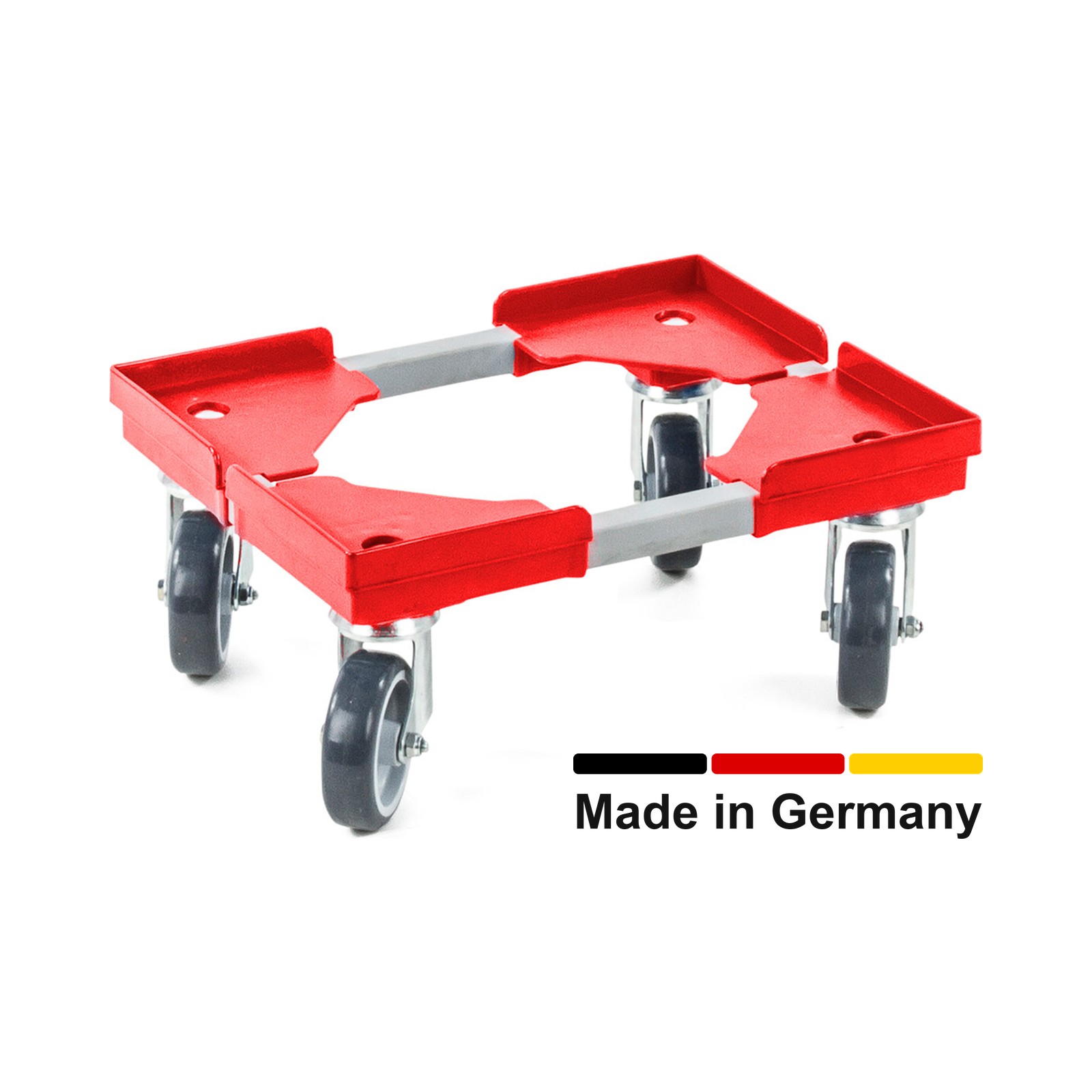 Transportroller VARIABLE - 400x300 - Kunststoffräder 4 Lenkrollen Rot