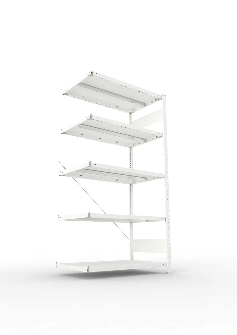 Metallregal Pro-Max Stecksystem Anbauregal – 200×100×60 cm, 330 kg, RAL 7035, 5 Böden