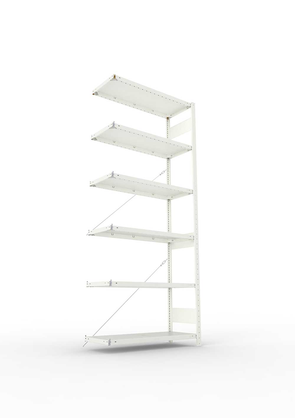 Metallregal Pro-Max Stecksystem Anbauregal – 250×100×40 cm, 150 kg, RAL 7035, 6 Böden