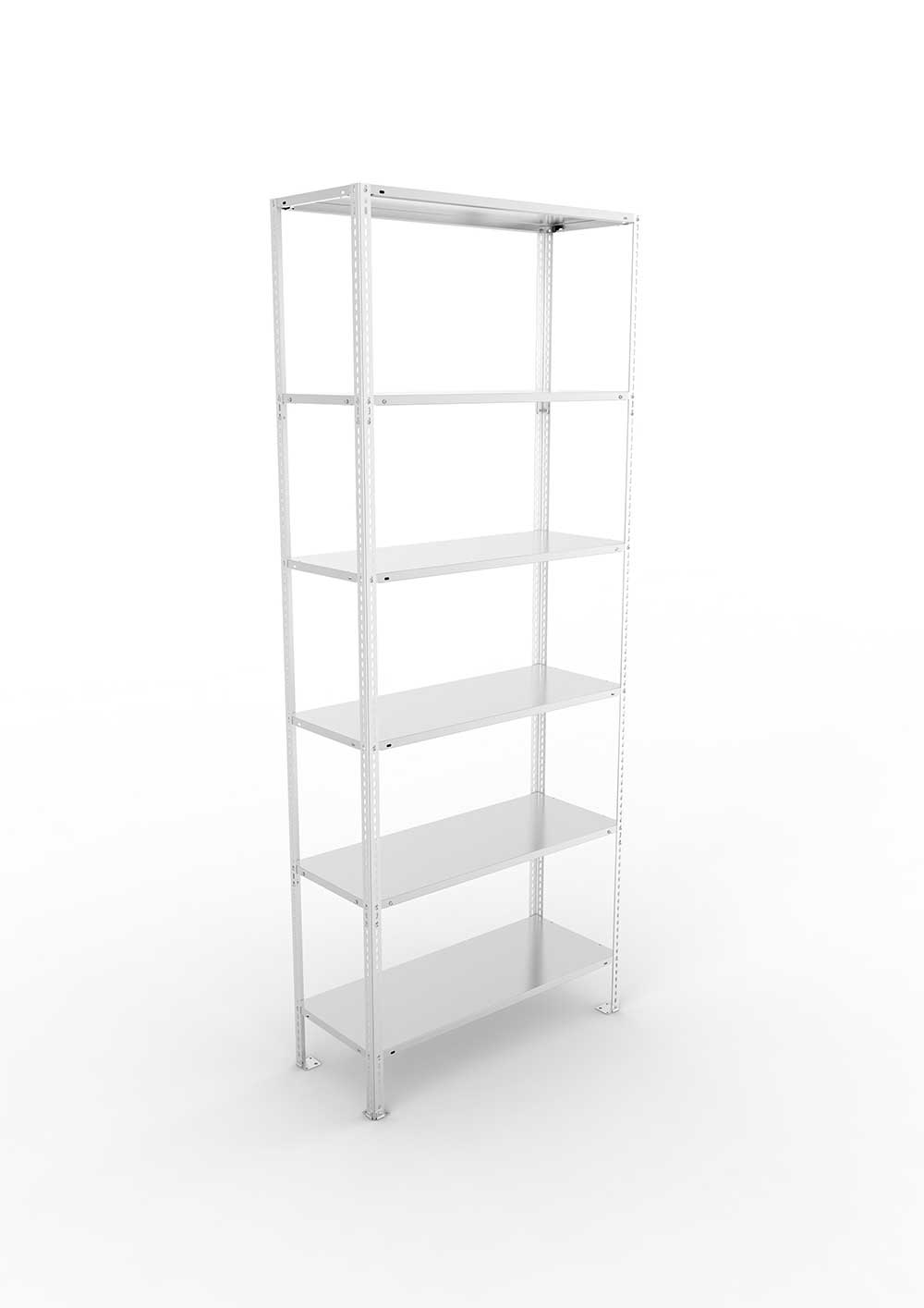 Kellerregal Pro Schraubsystem Grundregal 250×100×40 cm, 80 kg, 6 Böden, verzinkt