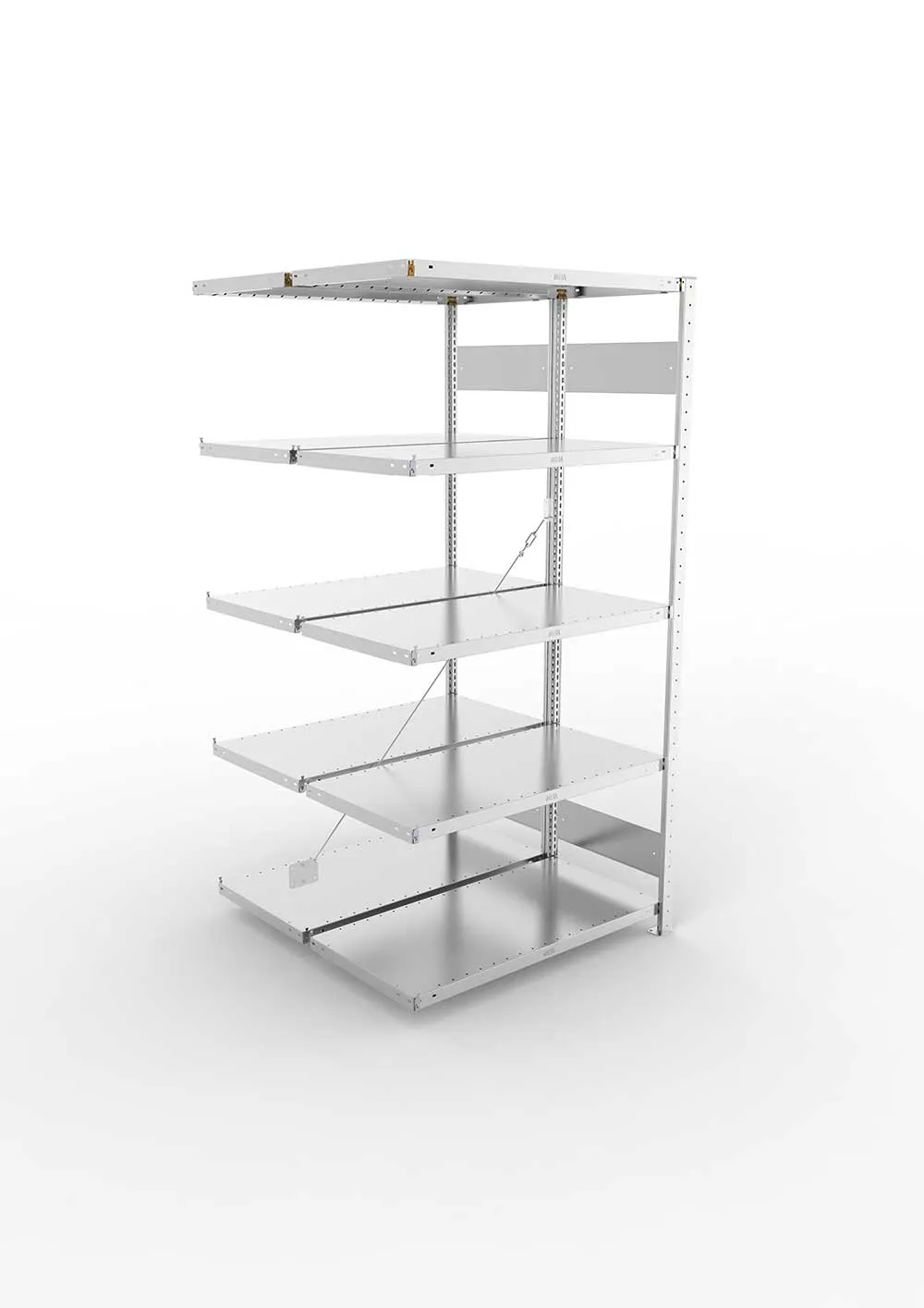 Metallregal Pro-Flex Stecksystem Doppelanbauregal – 200×100×50 cm, 230 kg, verzinkt