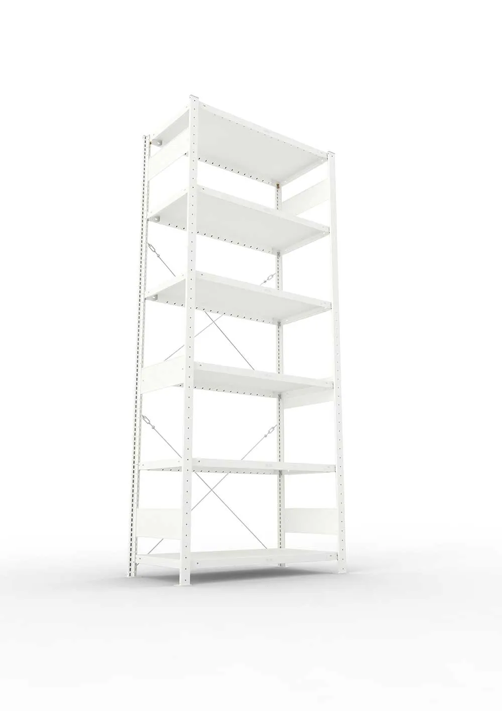 Metallregal Pro-Max Stecksystem Grundregal – 250×100×50 cm, 230 kg, RAL 7035, 6 Böden