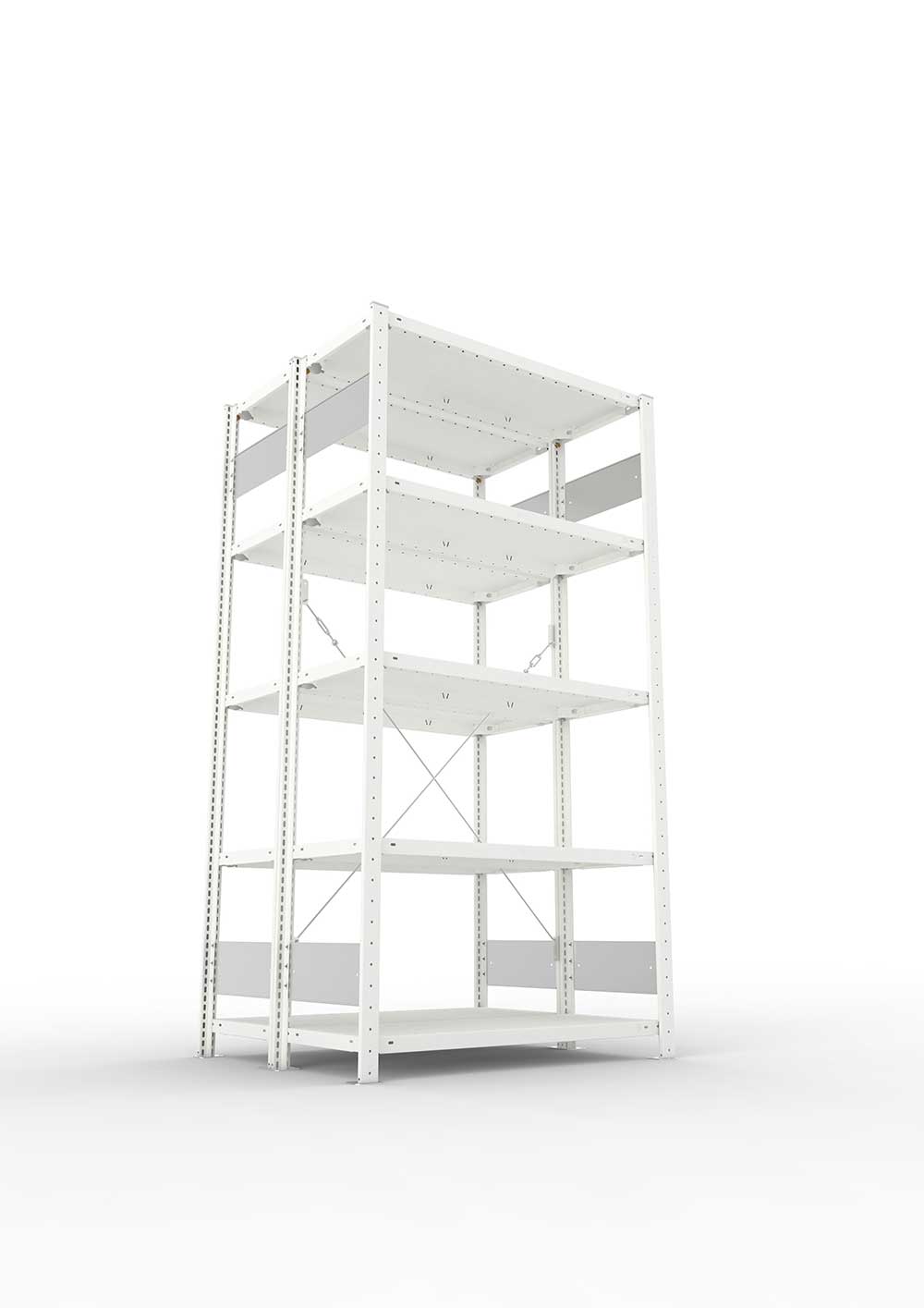 Metallregal Pro-Flex Stecksystem Doppelgrundregal – 200×100×40 cm, 150 kg, RAL 7035