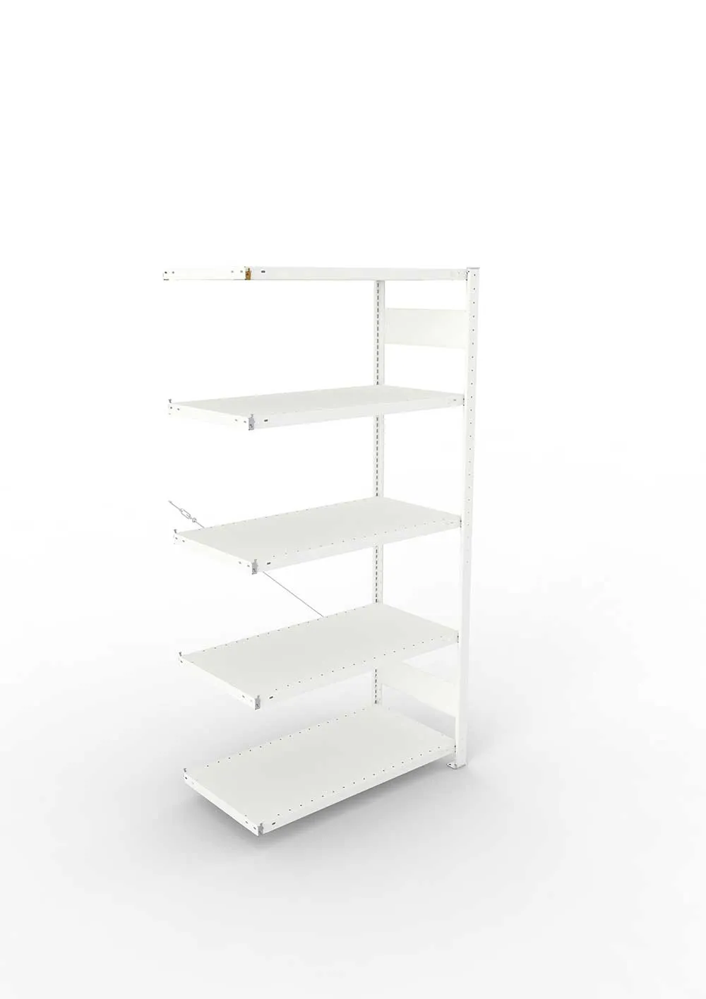 Metallregal Pro-Max Stecksystem Anbauregal – 200×100×50 cm, 330 kg, RAL 7035, 5 Böden