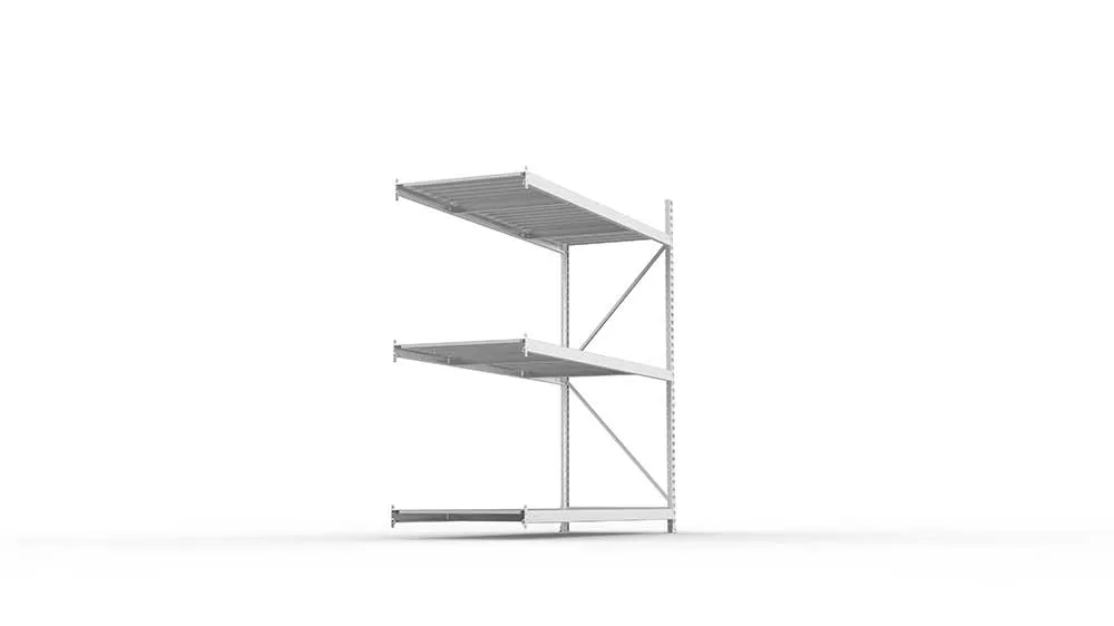 Weitspannregal Anbauregal 220×220×80 cm – Stahlpaneele, verzinkt