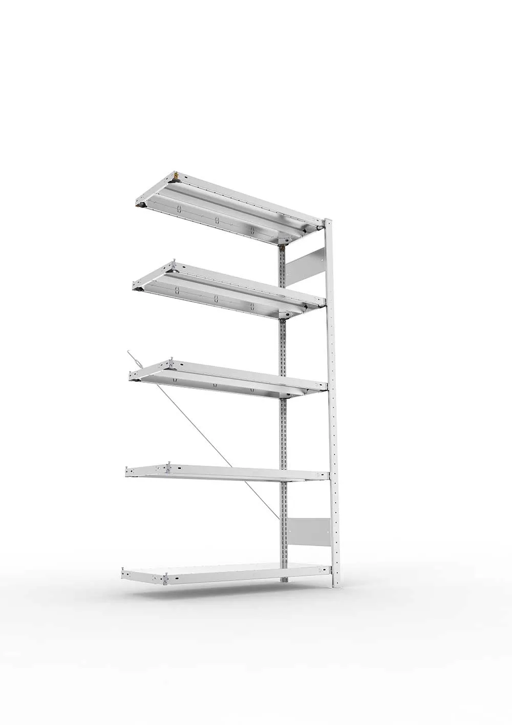 Metallregal Pro-Max Stecksystem Anbauregal – 200×100×40 cm, 330 kg, verzinkt, 5 Böden