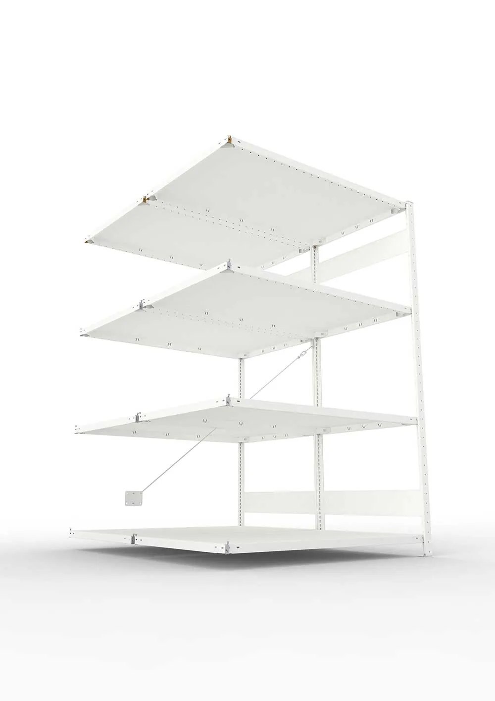Metallregal Pro-Max Stecksystem Doppelanbauregal – 200×130×80 cm, 230 kg, RAL 7035