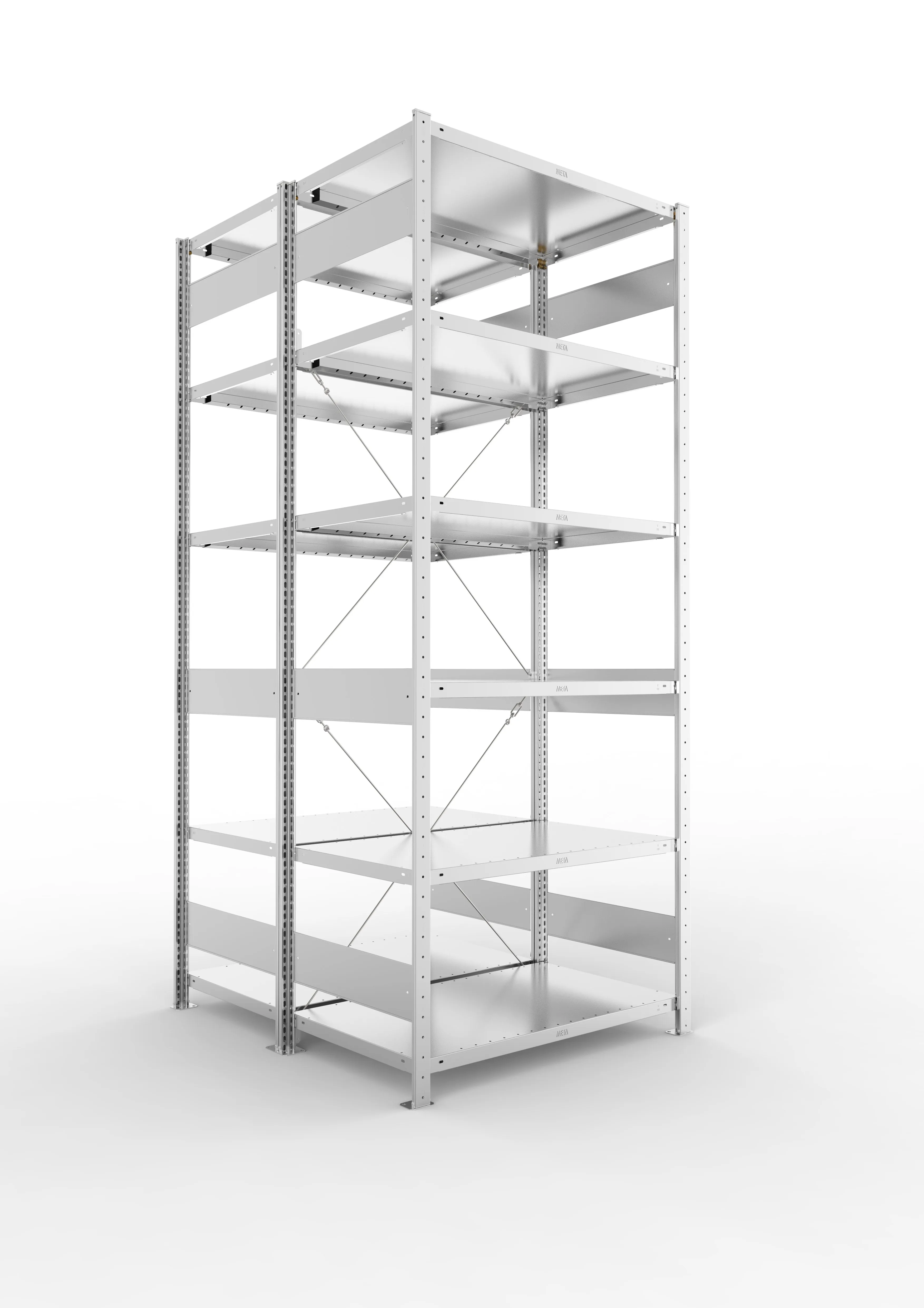 Palettenregal Holm 120/20 – 360 cm, RAL 2001