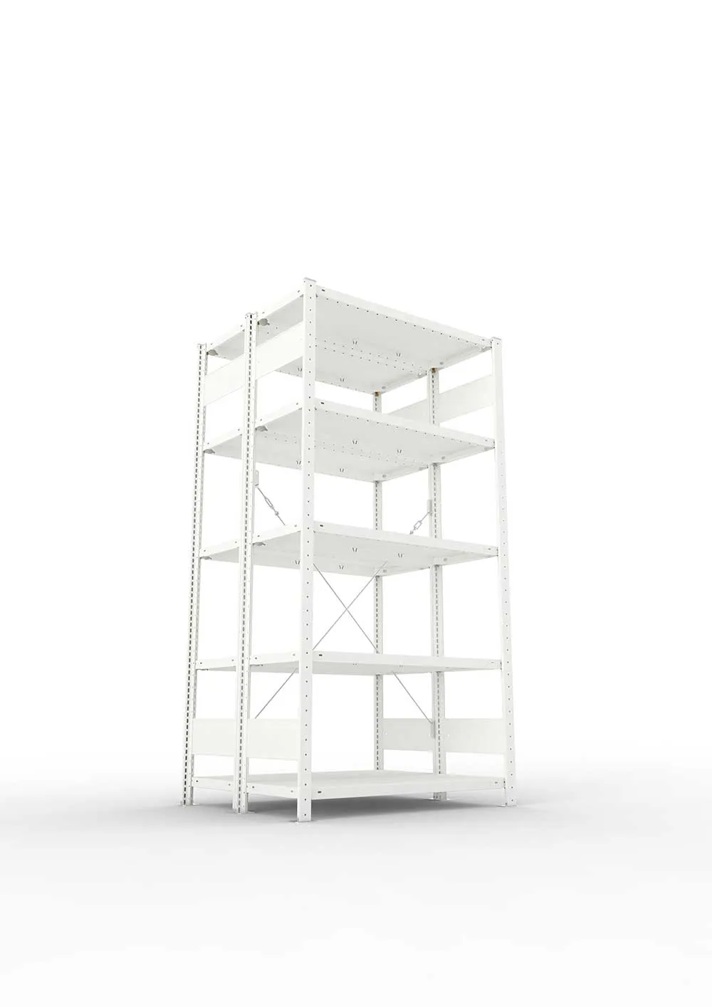 Metallregal Pro-Max Stecksystem Doppelgrundregal – 200×100×40 cm, 150 kg, RAL 7035