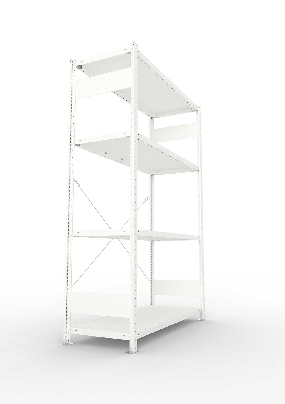 Metallregal Pro-Max Stecksystem Grundregal – 200×130×50 cm, 230 kg, RAL 7035, 4 Böden