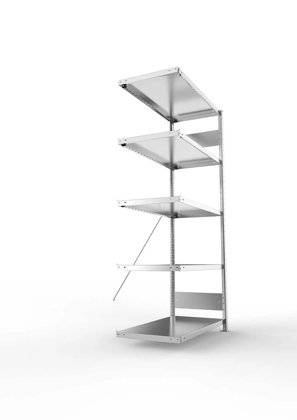 Kellerregal Pro-Flex Stecksystem Anbauregal – 200×100×50 cm, 230 kg, verzinkt, 5 Böden