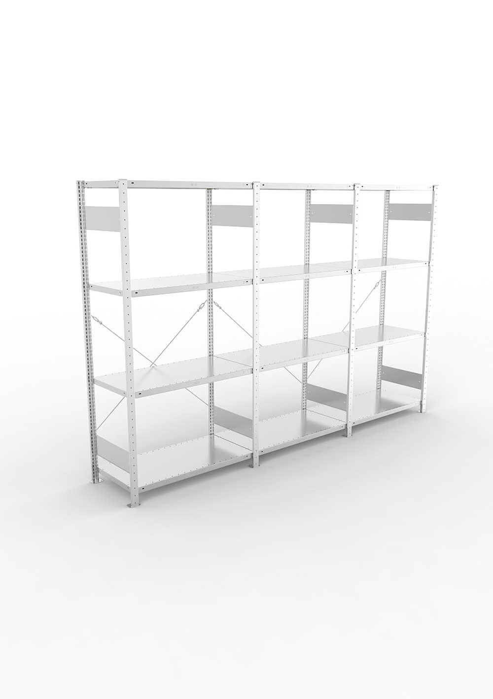 Metallregal SET 150 Regal 2000 x 3068 x 536 vzk kpl. mit 12 Böden ( 3 Felder )