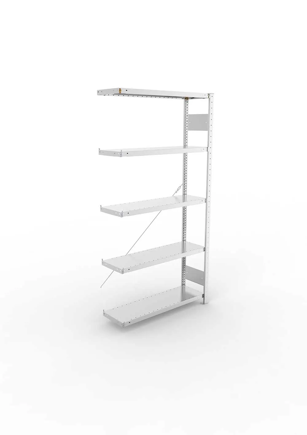 Metallregal Pro-Flex Stecksystem Anbauregal – 200×100×30 cm, 230 kg, verzinkt, 5 Böden
