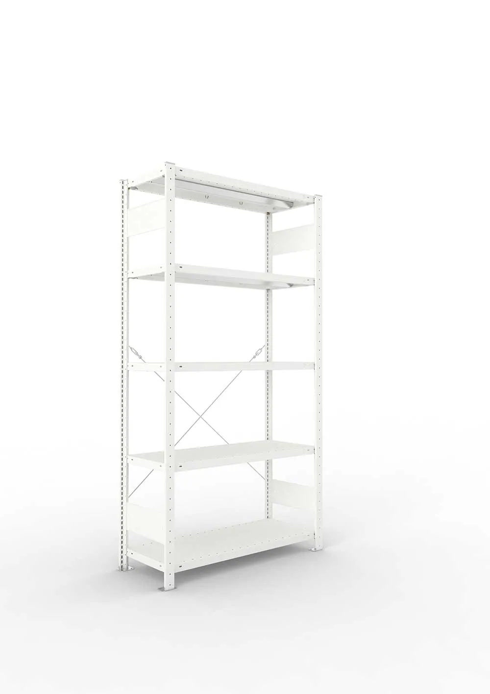 Metallregal Pro-Max Stecksystem Grundregal – 200×100×40 cm, 330 kg, RAL 7035, 5 Böden
