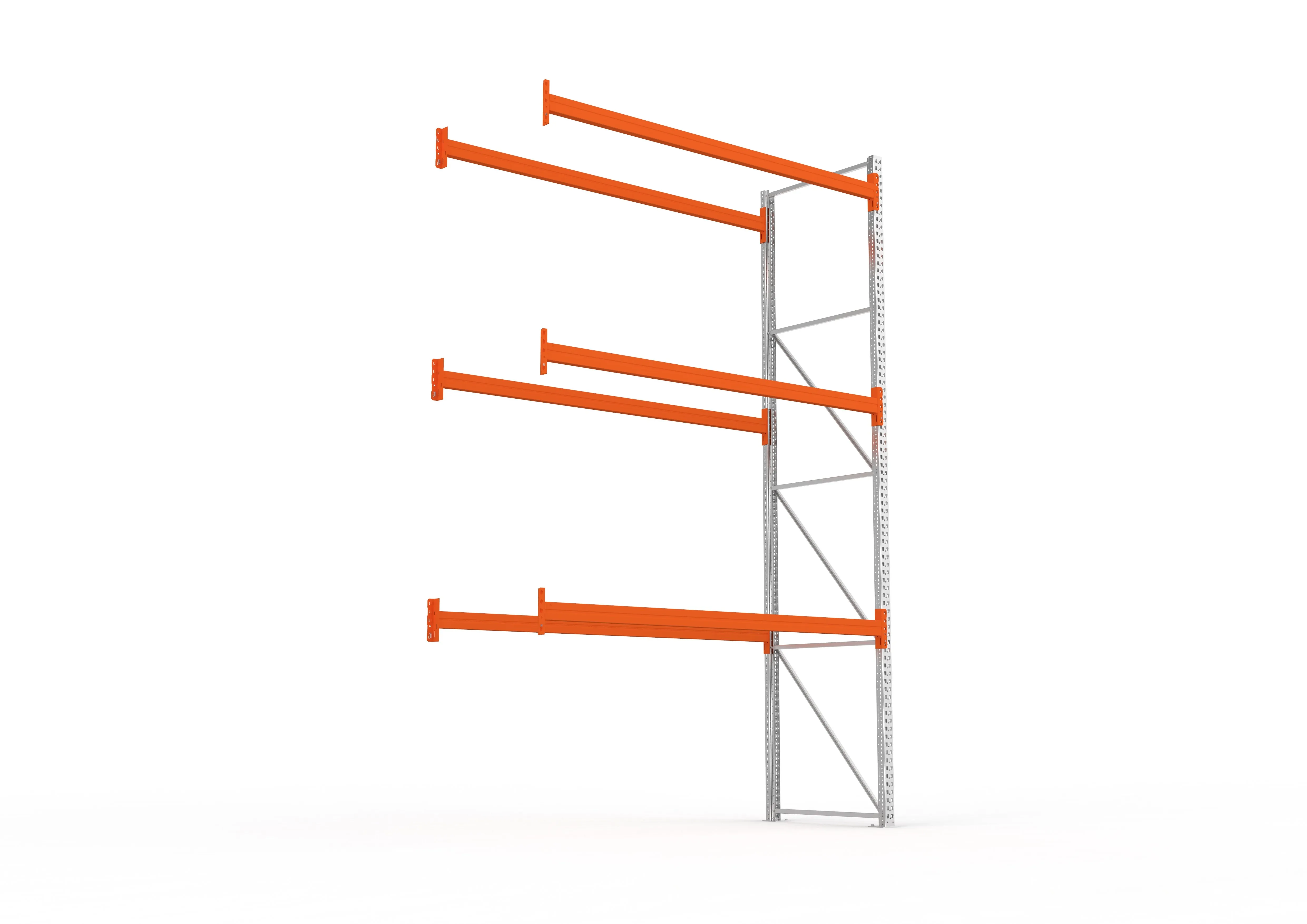 Palettenregal Anbaumodul – 440×278×110 cm, bis 800 kg, 4 Ebenen