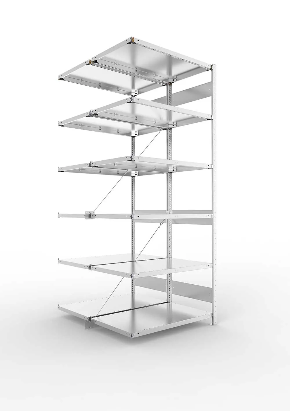 Metallregal Pro-Max Stecksystem Doppelanbauregal – 250×100×60 cm, 150 kg, verzinkt