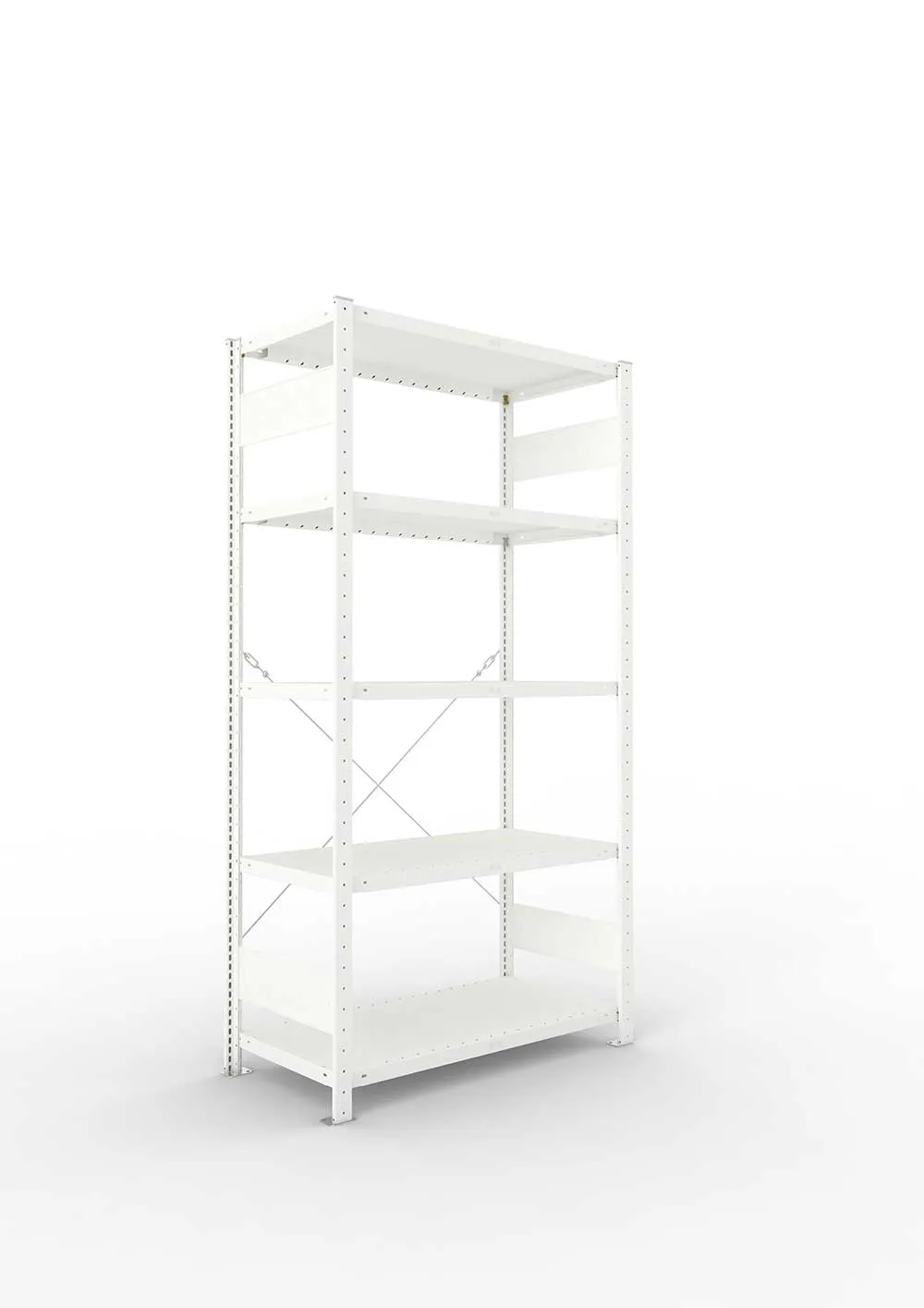 Metallregal Pro-Max Stecksystem Grundregal – 200×100×50 cm, 230 kg, RAL 7035, 5 Böden