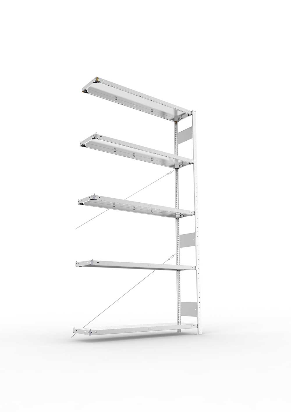 Kellerregal Pro-Flex Stecksystem Anbauregal – 250×130×30 cm, 230 kg, verzinkt, 5 Böden