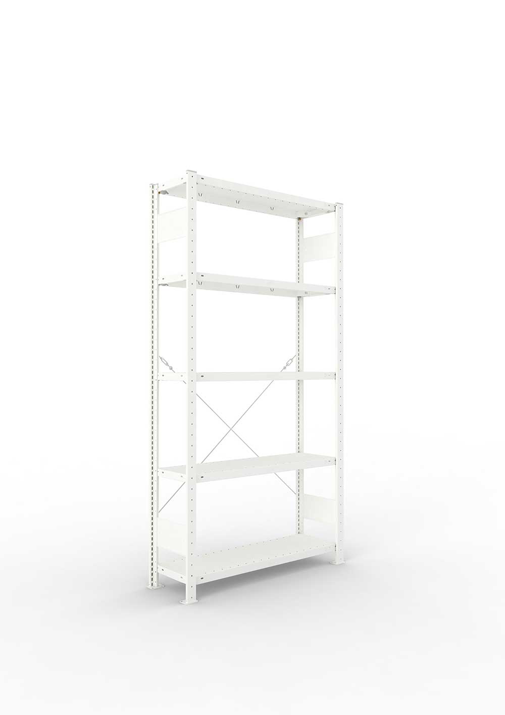 Metallregal Pro-Max Stecksystem Grundregal – 200×100×30 cm, 150 kg, RAL 7035, 5 Böden