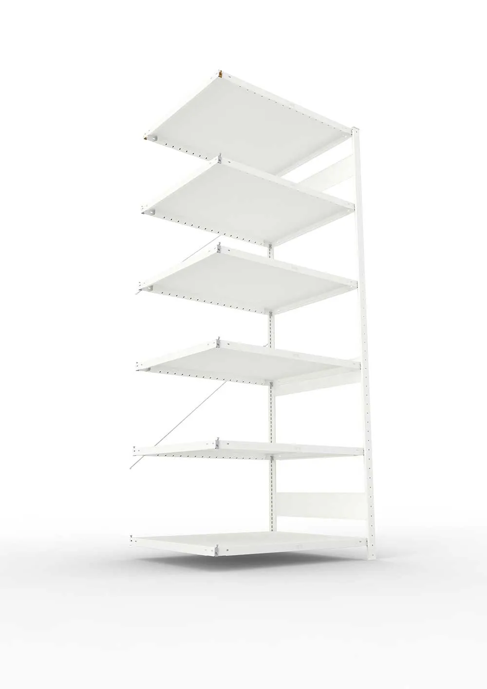Metallregal Pro-Max Stecksystem Anbauregal – 250×100×80 cm, 230 kg, RAL 7035, 6 Böden