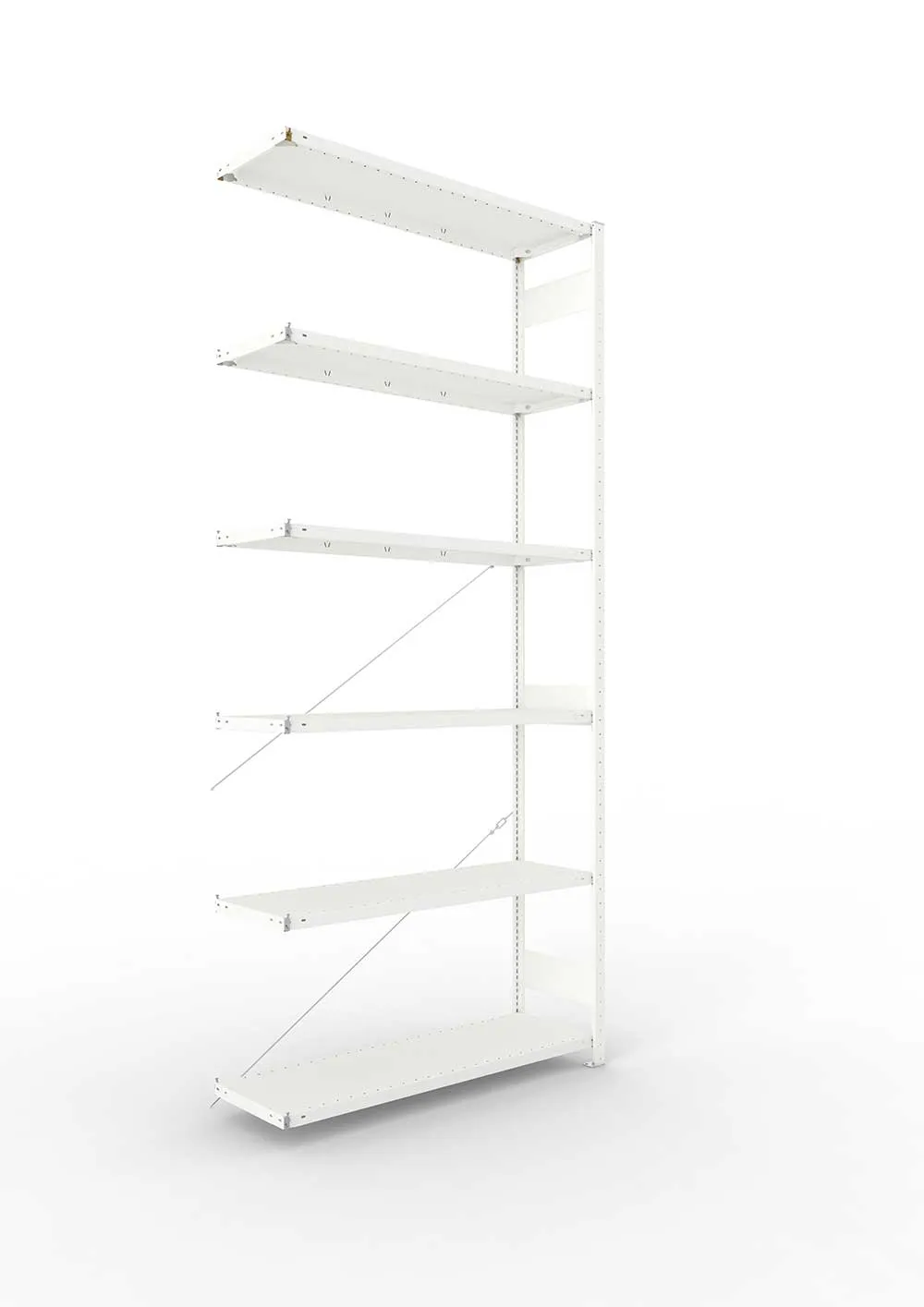 Metallregal Pro-Max Stecksystem Anbauregal – 300×130×40 cm, 230 kg, RAL 7035, 6 Böden