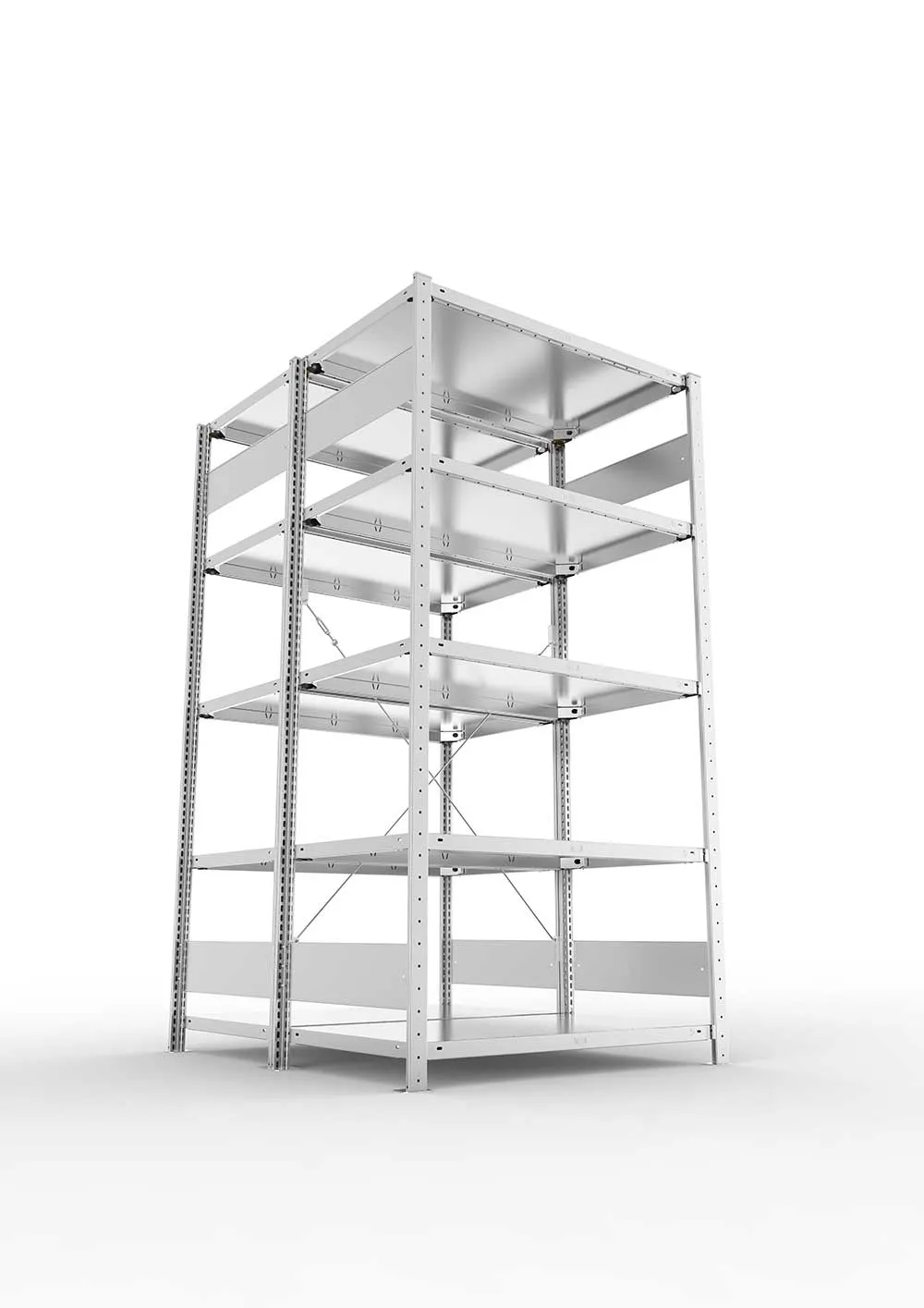 Metallregal Pro-Flex Stecksystem Doppelgrundregal – 200×100×60 cm, 150 kg, verzinkt