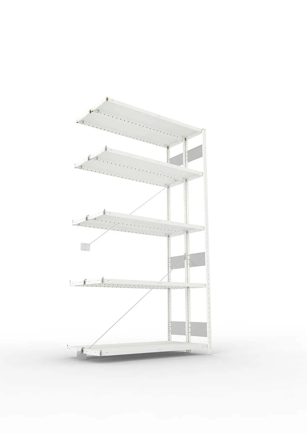 Metallregal Pro-Flex Stecksystem Doppelanbauregal – 250×130×30 cm, 230 kg, RAL 7035