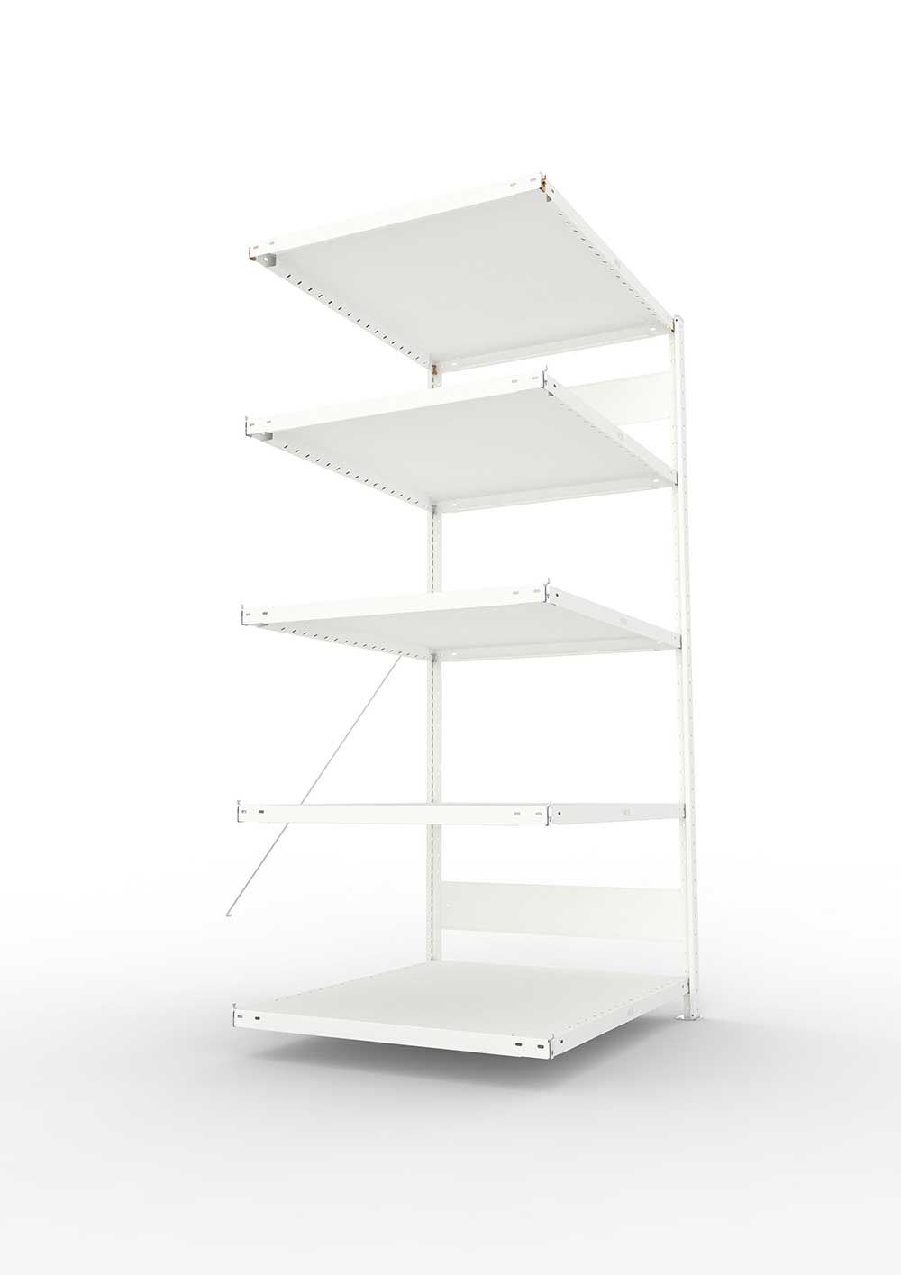 Metallregal Pro-Max Stecksystem Anbauregal – 200×100×80 cm, 230 kg, RAL 7035, 5 Böden