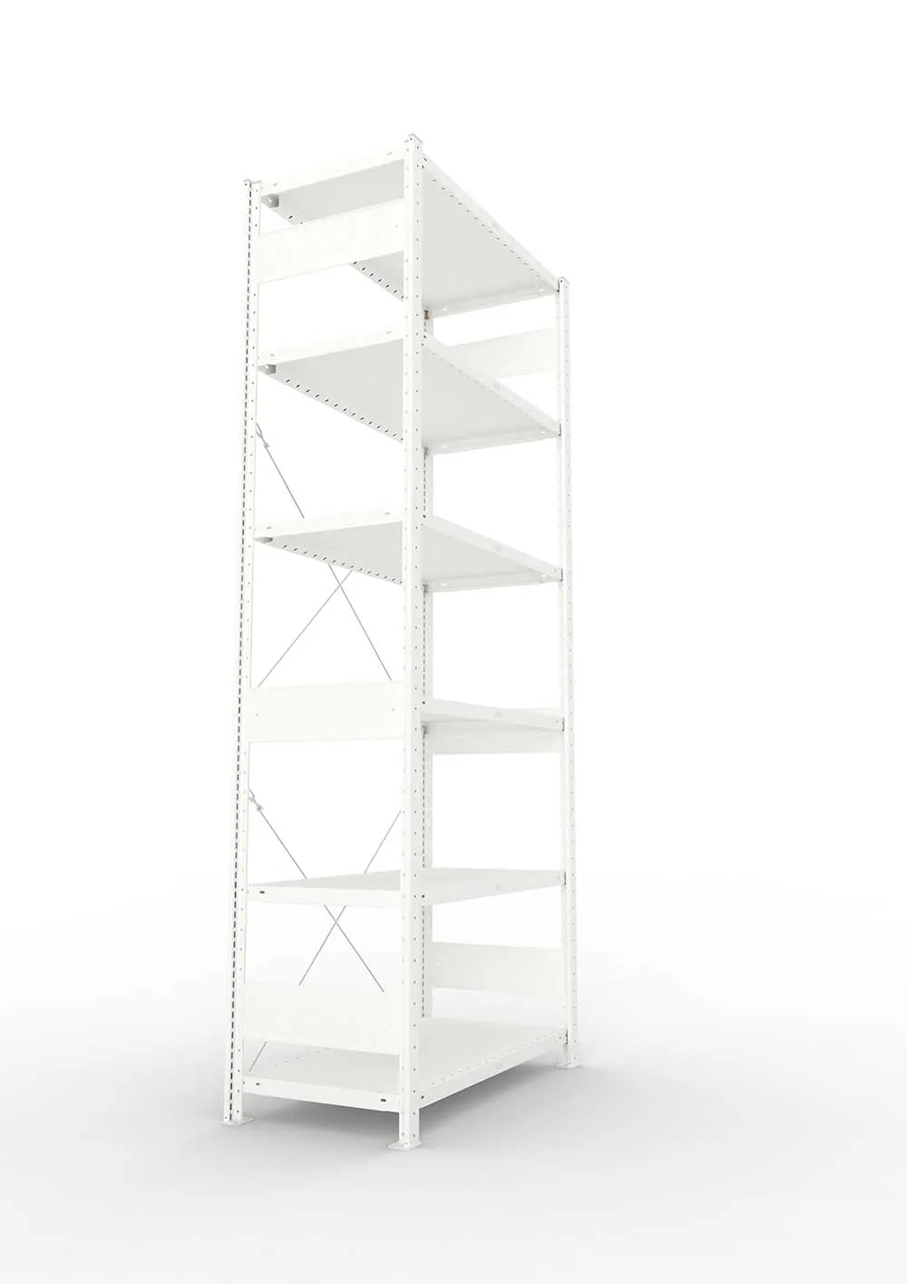 Metallregal Pro-Max Stecksystem Grundregal – 250×100×50 cm, 230 kg, RAL 7035, 6 Böden